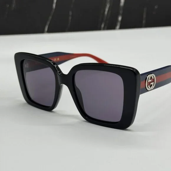 NEW GG1861S 004 GUCCI SUNGLASSES SHINY BLACK WOMEN EYEWEAR GUCCI